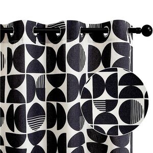Black and White Geometric Patterned Curtain🖤🔲⚫️